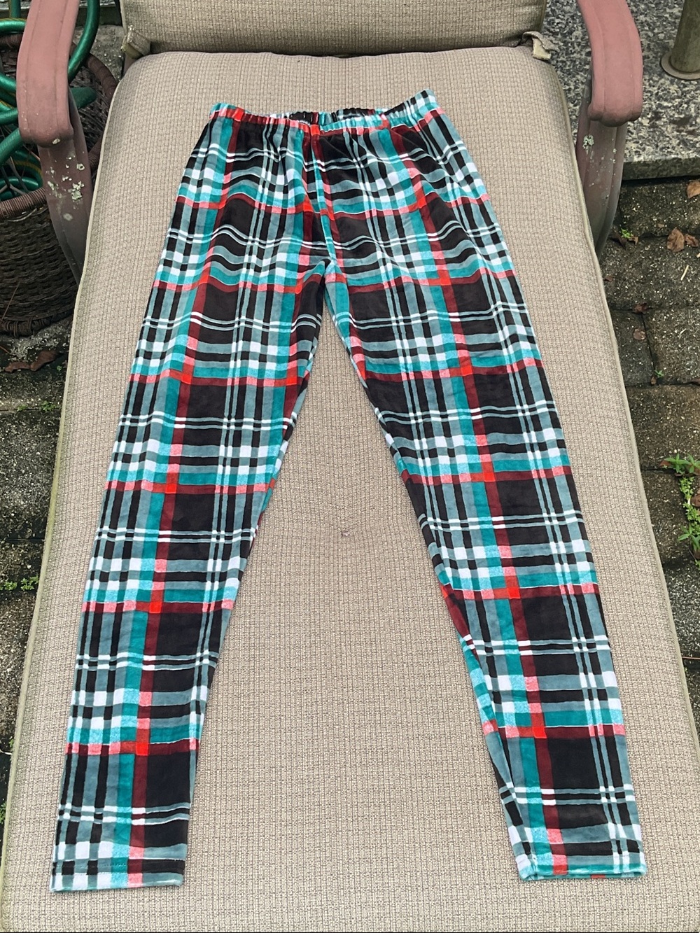 Always Plaid Leggings - Black, Teal & Red